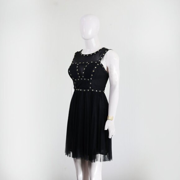 Spotlight Warehouse Studded Tulle Black Skater Dress - Picture 2 of 5